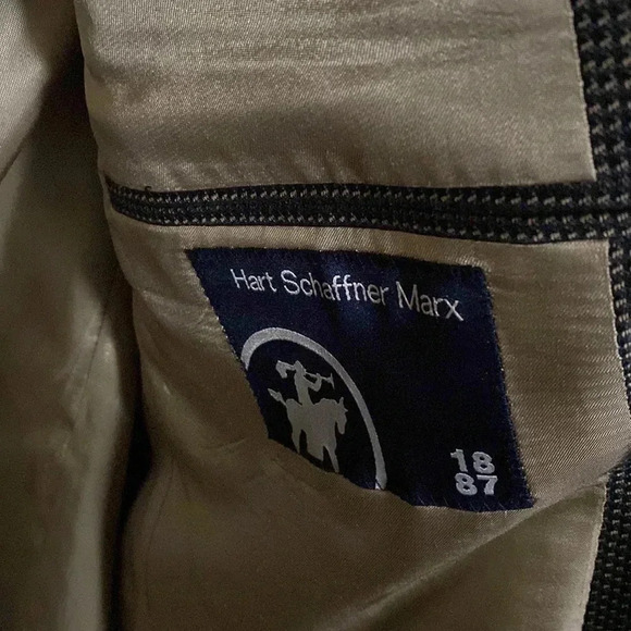 Hart Schaffner Marx Mini Houndstooth Suit Jacket Size 42L - Picture 9 of 9